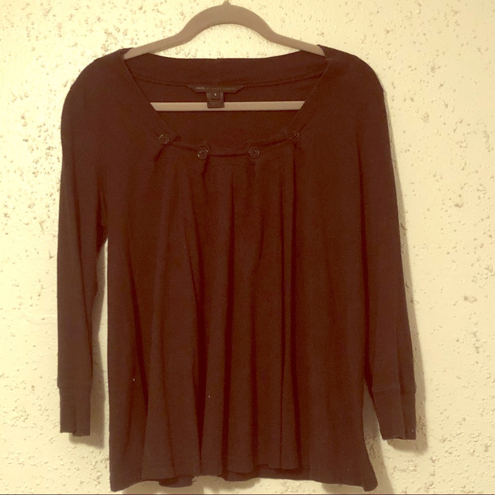 Black 3/4-length Marc by Marc Jacobs cotton blouse